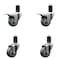 Service Caster 3'' Gray Poly Swivel 1-5/8'' Expanding Stem Caster Set 2 Total Lock Brakes, 4PK SCC-EXTTL20S314-PPUB-2-S-2-158 - alternate 1